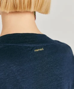 T-Shirt Nancy En Jersey Lin - Bleu Nuit