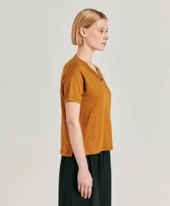 T-Shirt Nancy En Jersey Lin - Caramel