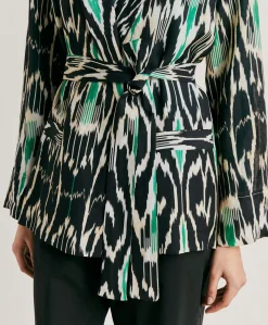 Veste Cristal En Lin Viscose - Noir Multicolore