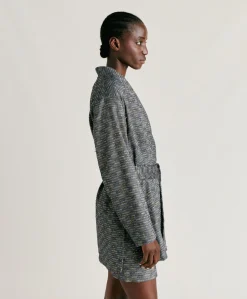 Veste Eugenie A Mat Fil Coupe' - Bleu/Or