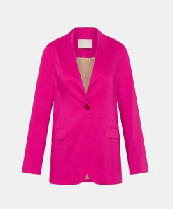 Veste Lunel En Lin Coton - Fuchsia